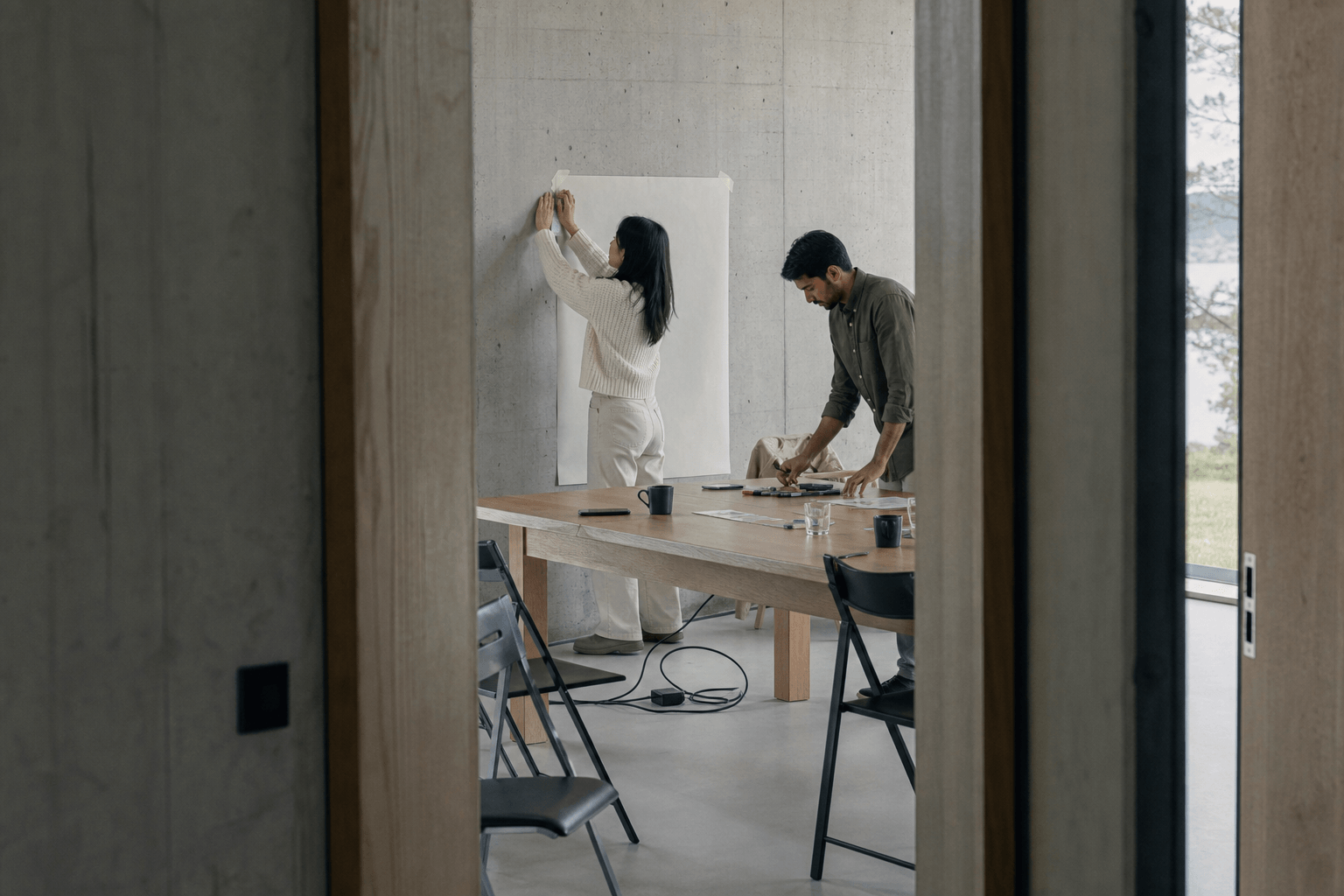 Preparing the workshop room